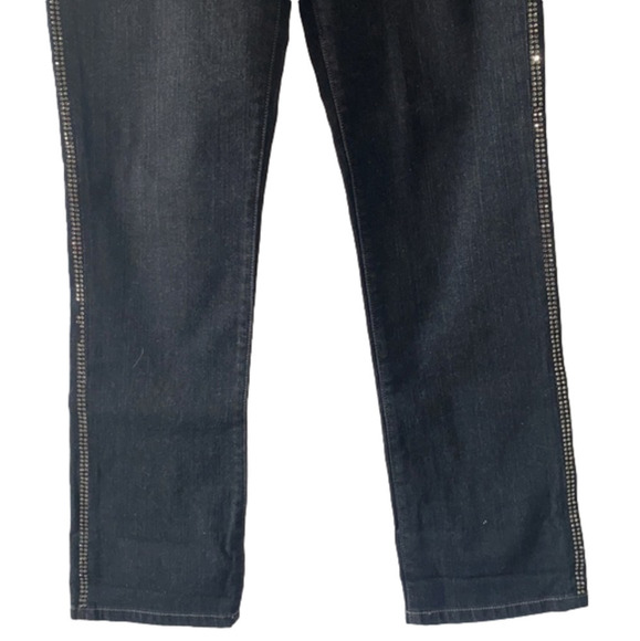 Chico's Platinum Alannia Jean Straight Leg High-Rise Stretch Embellished Jean - Picture 4 of 15